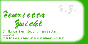 henrietta zwickl business card